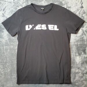 Diesel Black and White Logo Men's Tee Y2K